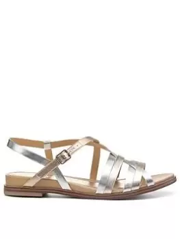 Image of Hotter Sienna Wide Fitting Strappy Sandals - Metallic, Metal, Size 5, Women