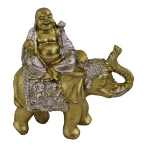 Image of Miniature Buddha Sitting On Elephant Ornament