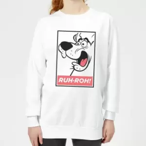 Image of Scooby Doo Ruh-Roh! Womens Sweatshirt - White - S
