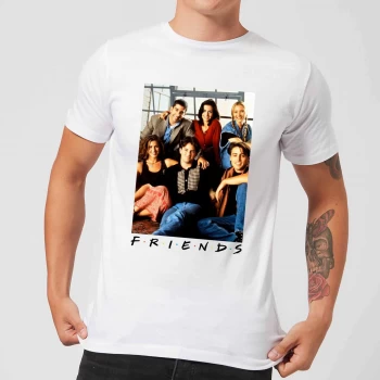 Image of Friends Group Photo Mens T-Shirt - White - XS