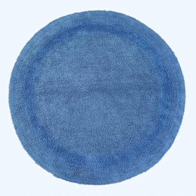 Image of Homescapes Luxury Reversible Round Bath Mat - Cobalt Blue