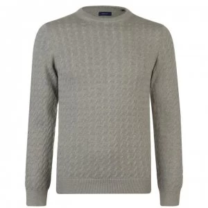 Image of Gant Gant Flat Cable Knit Jumper Mens - Grey 093