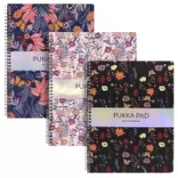 Image of Pukka Pad Bloom A4 Plus Jotta Book, Ruled 160 Pages - Assorted Designs (3 Pack)
