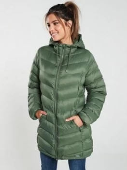 Image of Trespass Rianna Long Padded Jacket - Basil Green