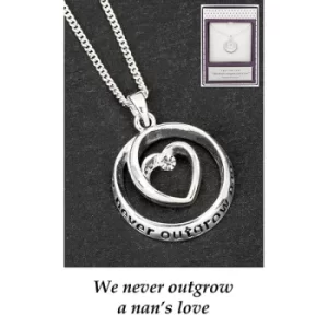 Image of Equilibrium Silver Plated Heart Circle Nan Necklace