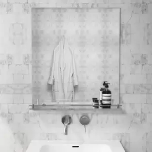 Image of Rectangular Bathroom Mirror with Glass Shelf 600 x 700mm - Meissa