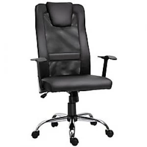 Image of Vinsetto Office Chair Black Mesh, PU Leather, Metal 921-141V01BK