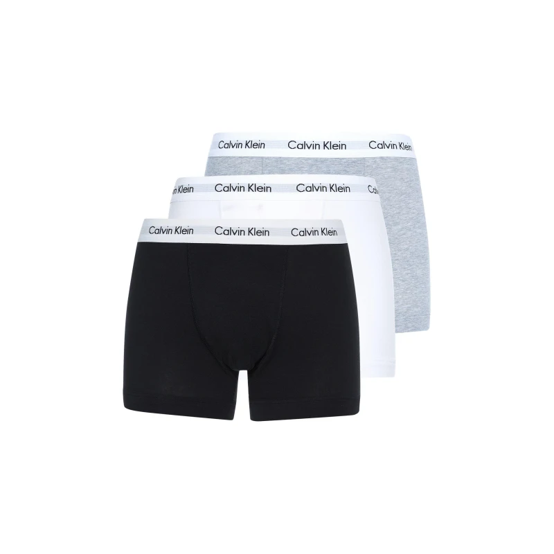 Image of Calvin Klein 3 Pack Cotton Stretch Boxer Shorts Wht/Blk/Gry male X Small