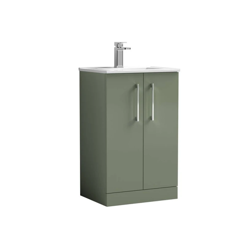 Image of Balterley Bathroom 2 Soft Close Door, Floor Vanity Unit Basin, Green, 500mm in Green Green Unisex