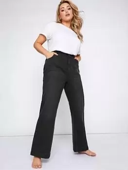Image of Yours Clothing Wide Leg Jean - Black, Size 20, Women