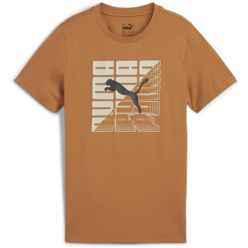 Image of Puma Graphics Tee 1 B T-Shirt Unisex Kids - Brown Brown 7 - 8 Years
