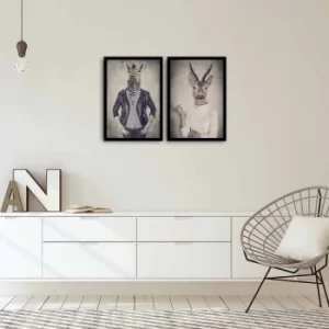 Image of 2PSCT-06 Multicolor Decorative Framed MDF Painting (2 Pieces)