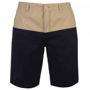 Image of Pierre Cardin Panel Chino Shorts Mens - Stone/Navy