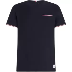 Image of Tommy Hilfiger Honey Comb Rwb Pocket Tee - Blue