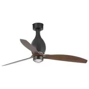 Image of Faro mini eterfan - LED Matt Black, Wood Ceiling Fan with dc Motor Smart - Remote Included, 3000K