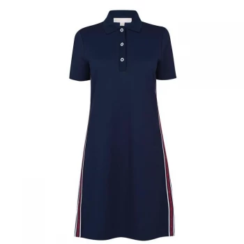 Image of Michael Kors Short Sleeve Tape Polo Dress - MidnghtBlue 409