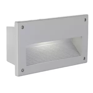 Image of IP44 Recessed Outdoor Wall Light Silver Cast Aluminium 1 x 40W E14 Bulb