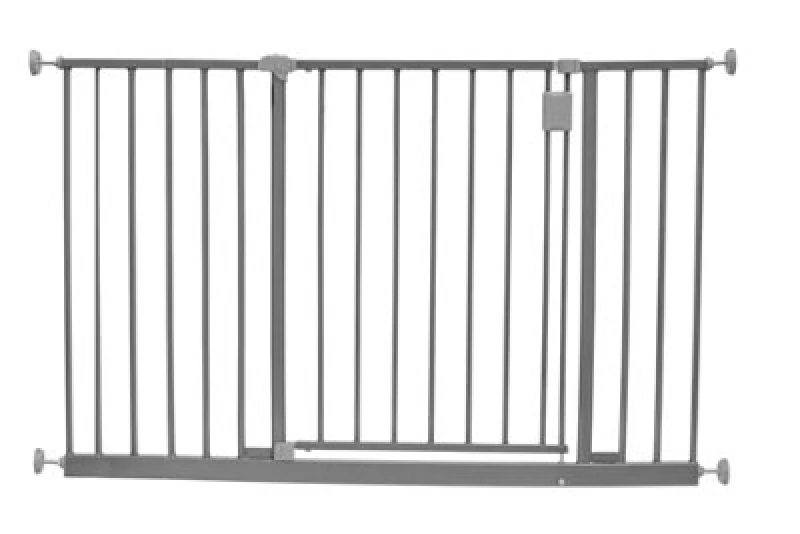 Image of Safetots Extra Wide Hallway Gate, 116Cm - 121Cm, Matt Grey,pressure Fit Baby Gate For Hallways And Wide Spaces