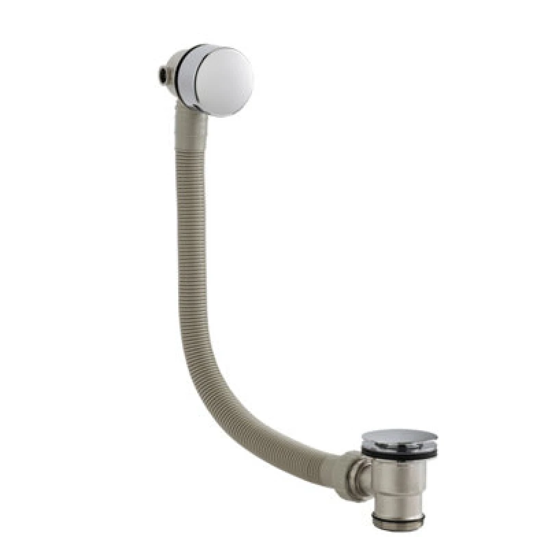 Image of Balterley Modern Bathroom Round Bath Filler Chrome 70mm x 600mm Silver unisex