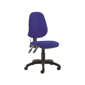 Image of Trexus Fabric High Back Chair Blue Upholstery with Black Metal Frame