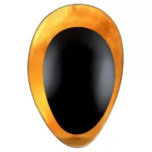 Image of Lamp with lampshade Ginger Handcrafted iron Black, gold leaf 1 bulb 31.8cm