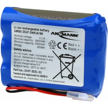 Image of 2447-3031-02 Battery Pack Li-ion 3S1P 11.1V 2600mAh - Ansmann