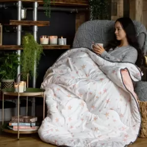 Image of Rest Easy Pink Star Coverless Reversible Duvet 10.5 Tog - Size: Double - White