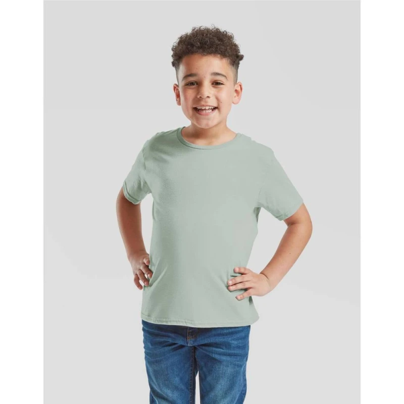 Image of Fruit Of The Loom Iconic 150 boys's Children's T shirt in Red