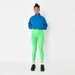 Image of Missguided Rib Full Length Leggings - Green
