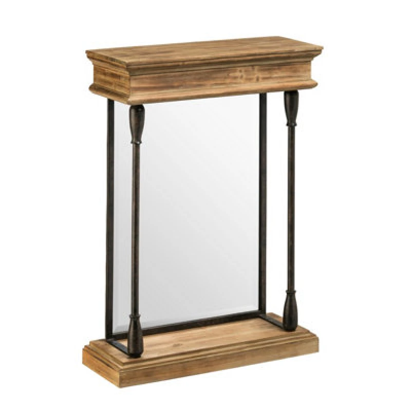 Image of Premier Housewares Tribeca Fir Wood and Metal Mirror Natural