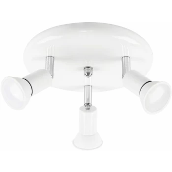 Image of 3 Way GU10 Ceiling Spotlight - White