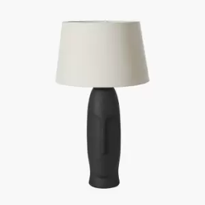 Image of Rushmore Conan Textured Ceramic Table Lamp With Face Detail in Black