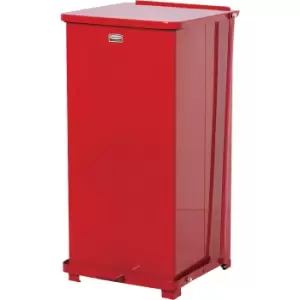 Image of Rubbermaid Defenders foot pedal bin, capacity 49 l, red