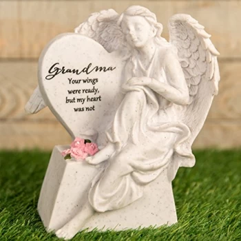 Image of Thoughts Of You Graveside Angel & Heart - Grandma