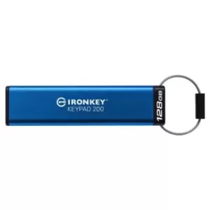 Image of Kingston Technology IronKey Keypad 200 USB flash drive 128GB USB Type-A 3.2 Gen 1 (3.1 Gen 1) Blue