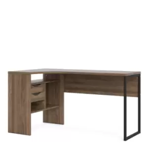 Image of Function Plus Corner Desk 2 Drawers In Walnut