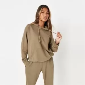 Image of Missguided Basic Loopback Hoodie And Joggers Co Ord Set - Green