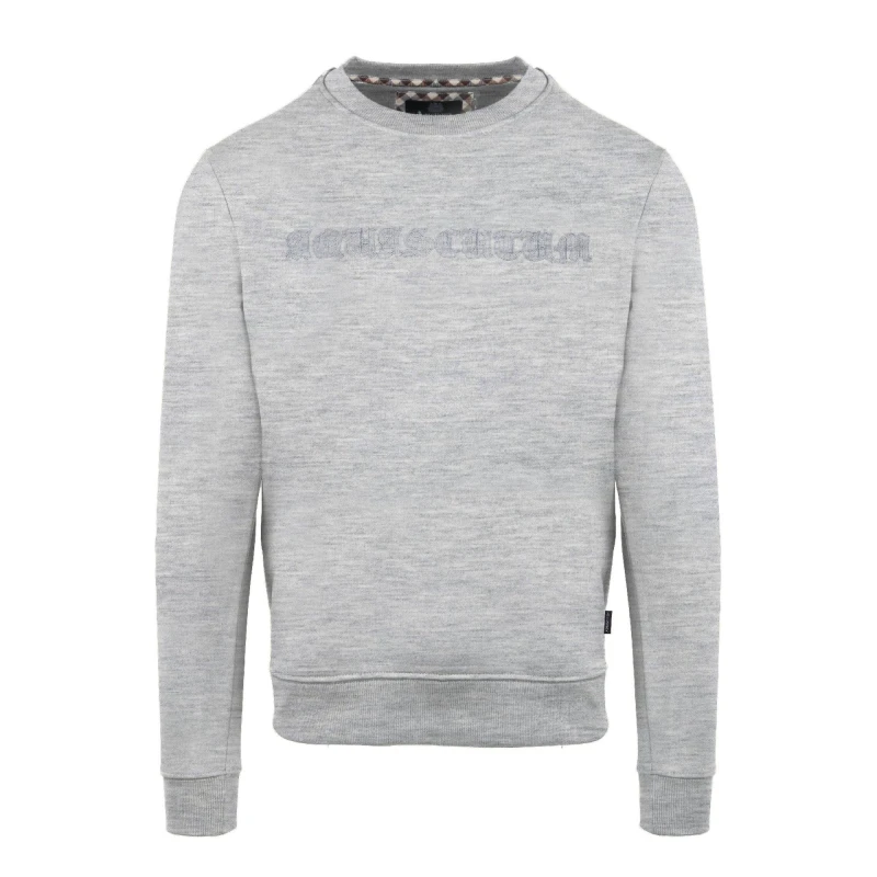 Image of Aquascutum Mens Round Neck Crew Sweatshirt Grey male Small