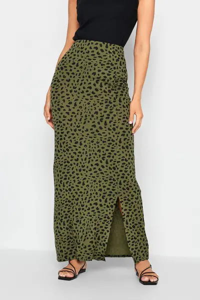 Image of Long Tall Sally Tall Printed Maxi Skirt Green