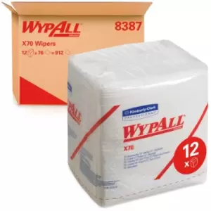 Image of 8388, X80 Quarter Fold Cloths, 1 ply, white, 4 packs x 50 cloths