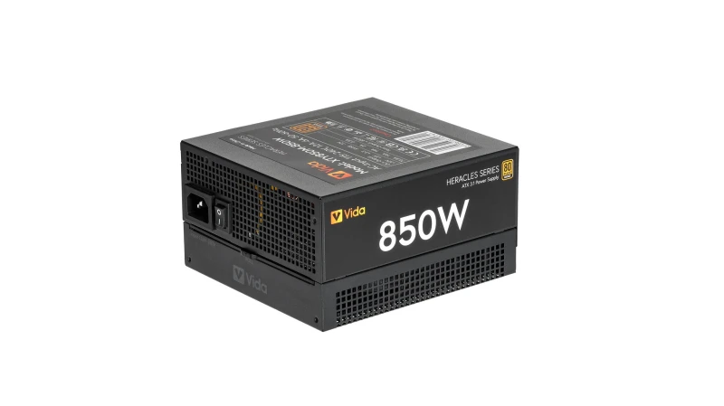 Image of VIDA VIDA 850W Heracles Black ATX 3.1 Gaming PSU, 80+ Bronze, 14cm Ultra-Quiet FDM Fan, Flat Black Cables, PCIe 5.1, Power Lead Not Included power sup