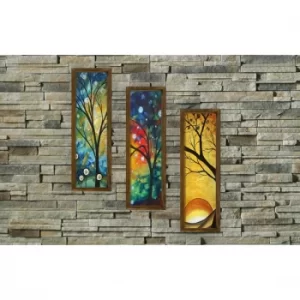 Image of KZM399 Multicolor Decorative Framed MDF Painting (3 Pieces)