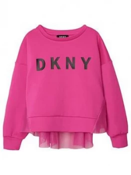 Image of DKNY Girls Neoprene Peplum Sweat, Fuchsia, Size Age: 10 Years, Women