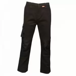Image of Regatta Mens Scandal Stretch Work Trousers - Regular (32in) (Traffic Black) - Traffic Black