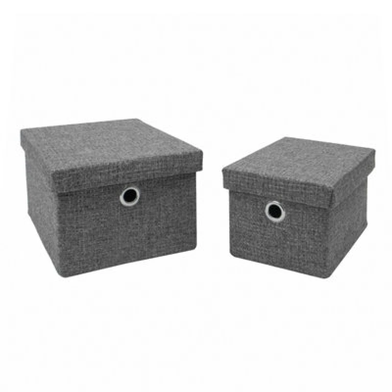 Image of Jvl Chroma Rectangular Lidded Storage Baskets - Set Of 2