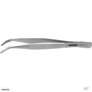 Image of Teng Tools TW2160 Precision Bent Smooth Jaw Stainless Steel Tweezers 160mm