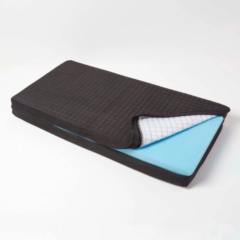 Image of Homescapes Black Quilted Polyester 2 Seater Orthopaedic Booster Cushion Cover