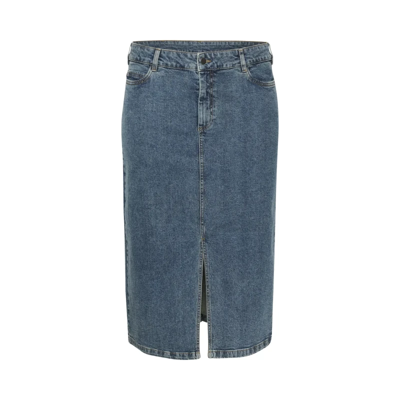 Image of KAFFE Curve Denim skirt For Her KAFFE Curve Diana Bleu Female 44