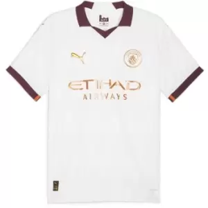 Image of Puma Manchester City Authentic Away Shirt 2023 2024 Adults - White