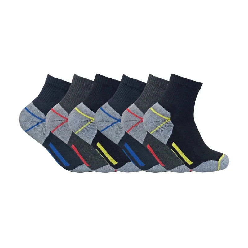 Image of Sock Snob Sock Snob Men Ultimate Cotton Quarter Length Short Work Socks in Black Size: 6-11 Black 6-11 Male 5060597070928